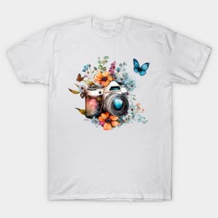 Spring Floral Camera T-Shirt